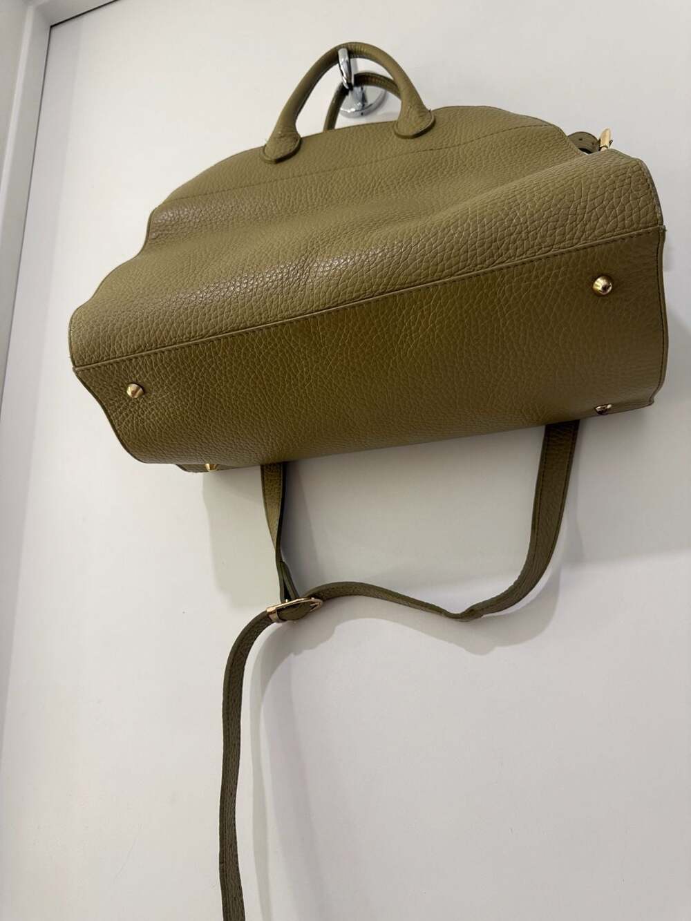 Anna Paola Italian Leather Handbag Riva Iride Green Crossbody Satchel - Picture 8 of 14